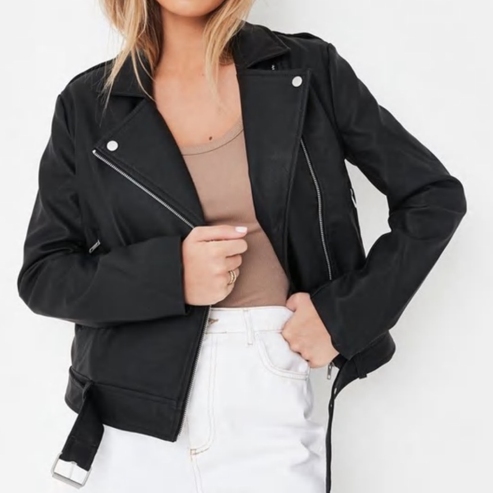 Missguided faux leather jacket